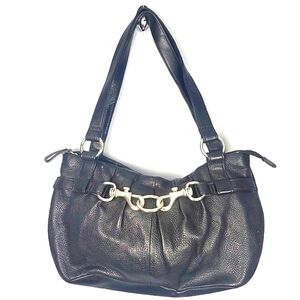 St. John's Bay Vintage 90's Black Leather Hobo Shoulder Bag